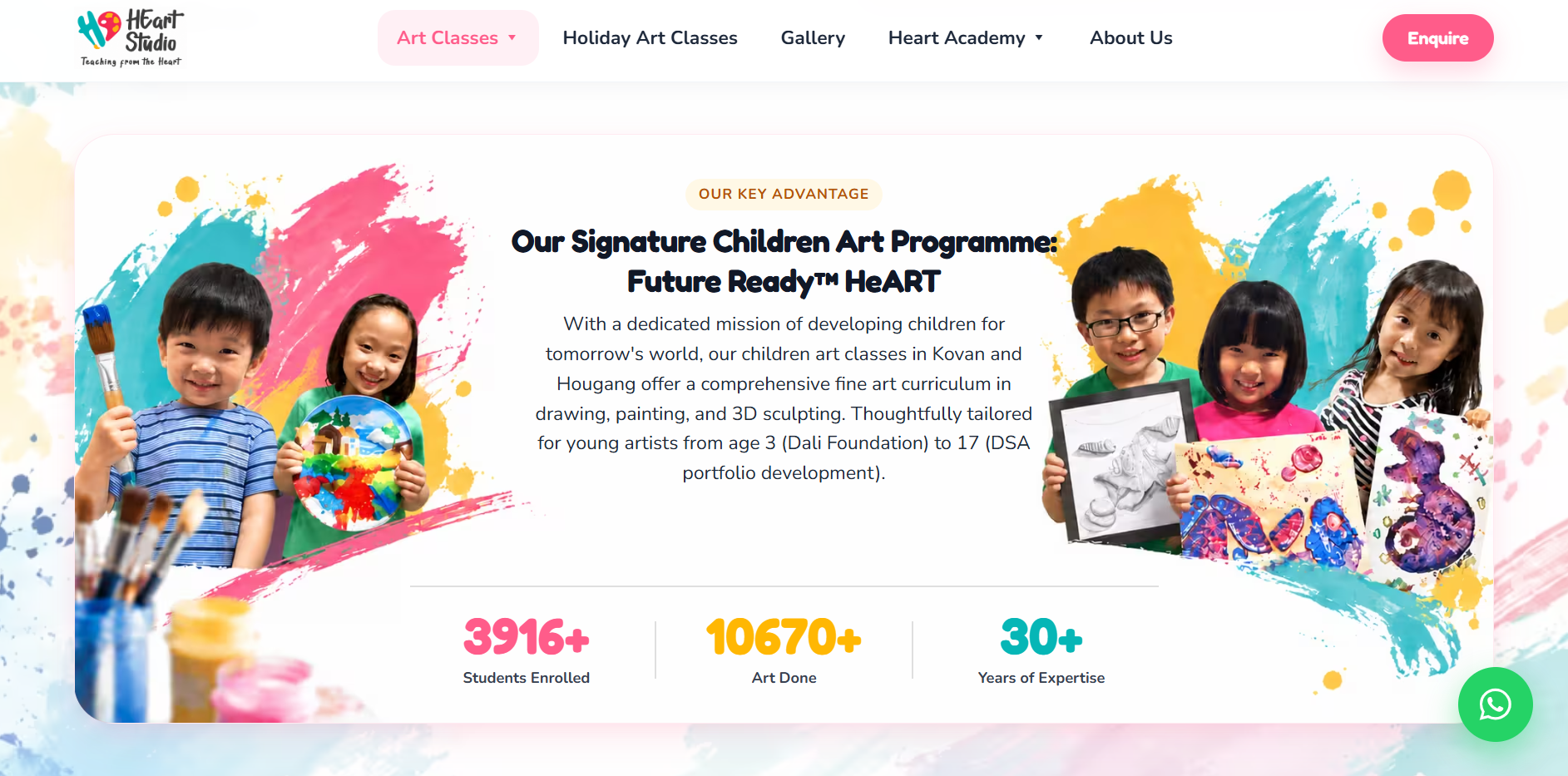 heART Studio - Art school website screenshot 5